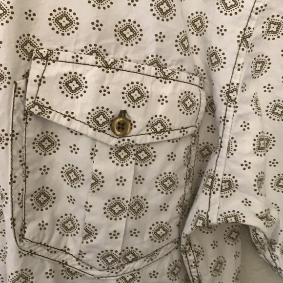 Franky Max Men’s White Graphic Button Down Short Sleeve Shirt Size Large - Picture 2 of 4